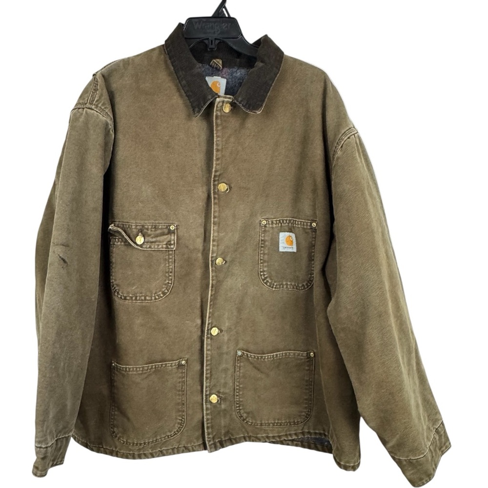 Vintage Carhartt Blanket Lined button Closure chore coat 3XL?